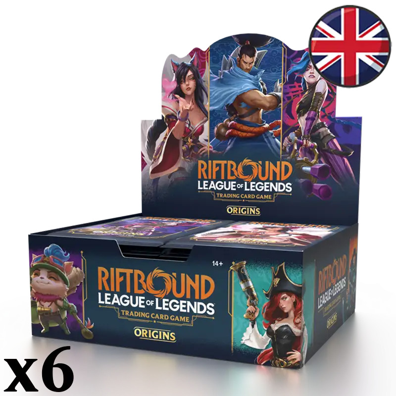 Carton de 6 Boites de 24 Boosters Origins - Riftbound: League of Legends TCG EN